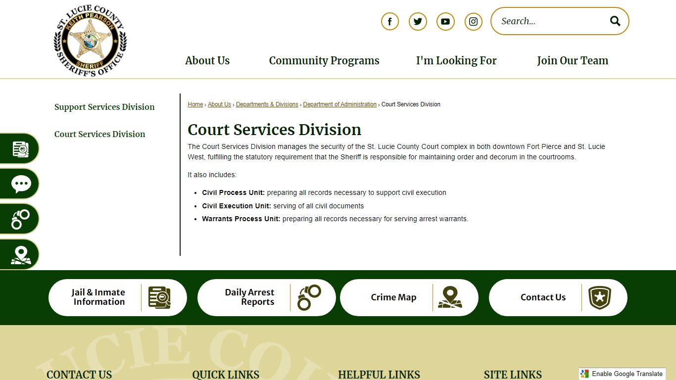 Court Services Division | St. Lucie Co Sheriff's Office, FL